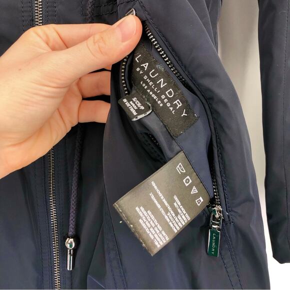 LAUNDRY By Shelli Segal Reversible Quilted Jacket Navy Blue S - Picture 8 of 10